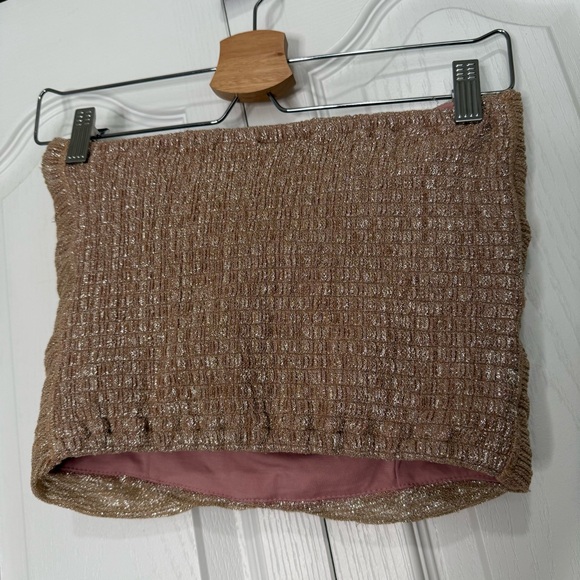 Anthropologie Shimmering Gold Tube Top (B8) - Picture 7 of 7
